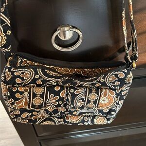 Vera Bradley Black and Brown Paisley Crossbody Bag